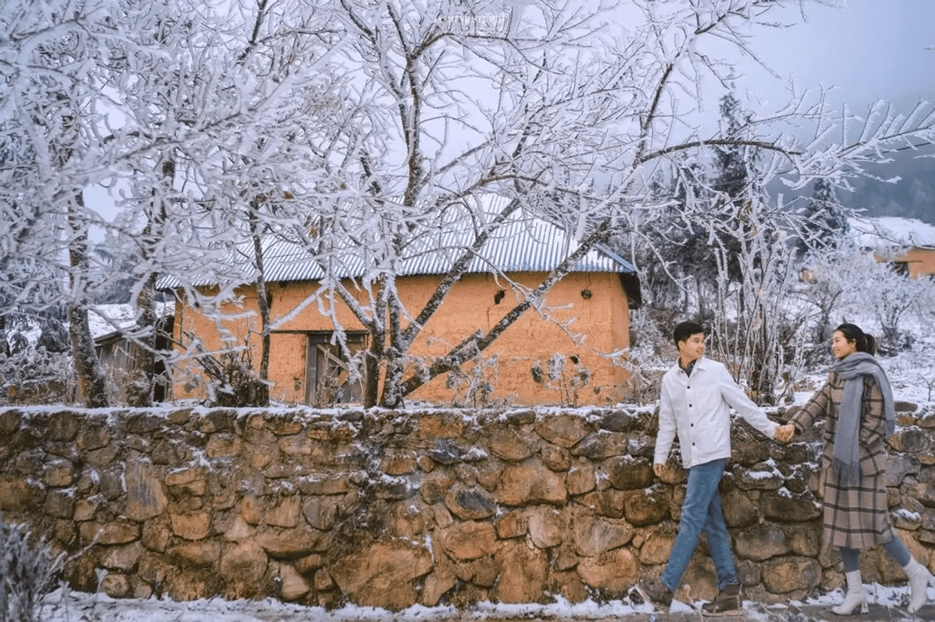 Một góc bản Cát Cát mùa đông